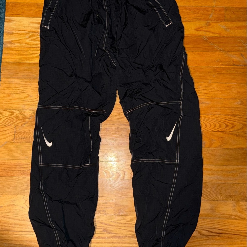 Nike Black Track Pants with White Accents